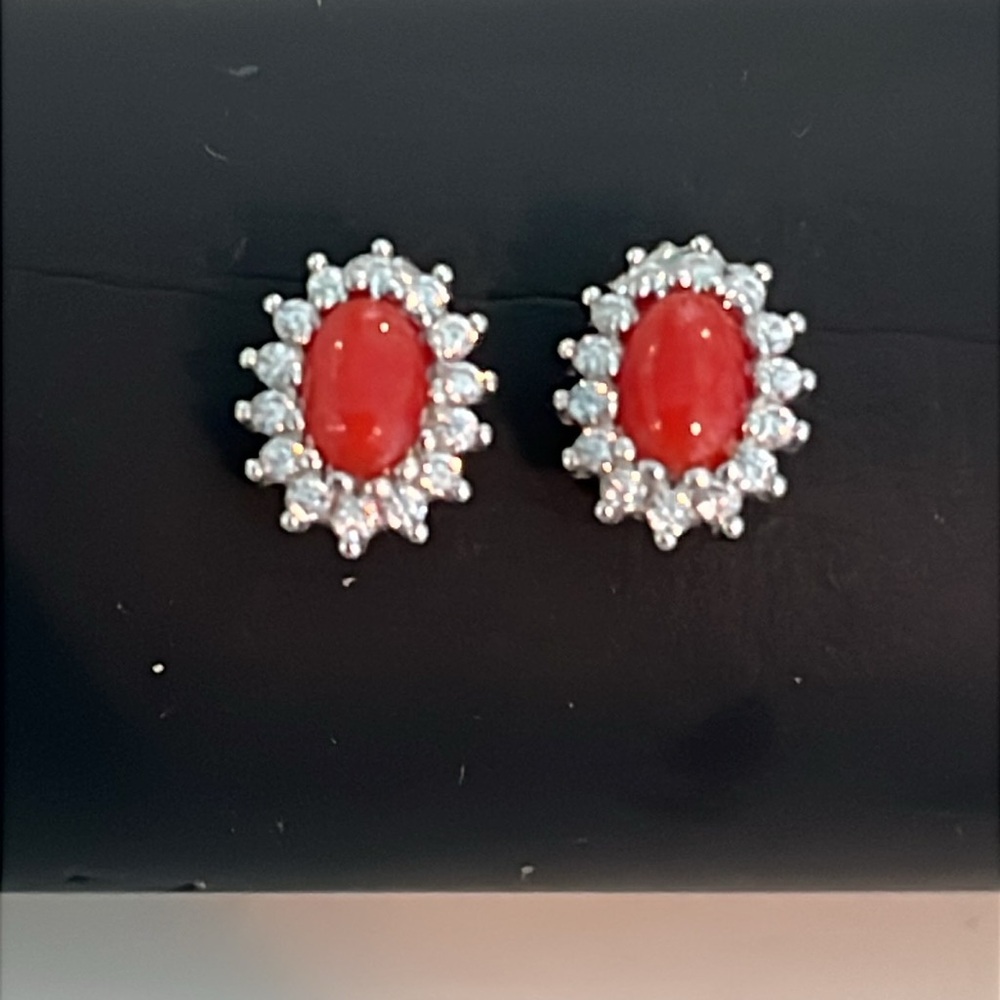 Coral 14KWG Filled Earrings